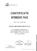 certificate intermediate phase