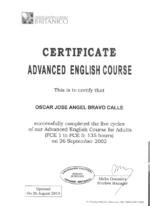 certificate advanced english course