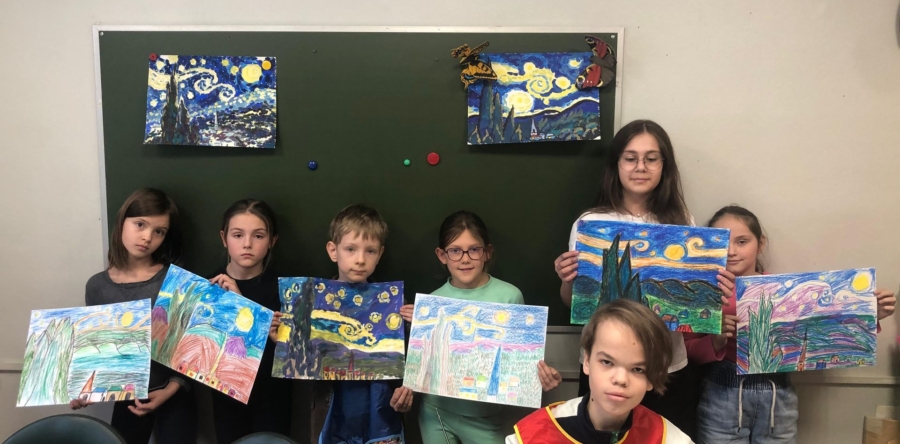 Пишем картину Ван Гога «Звездная ночь»